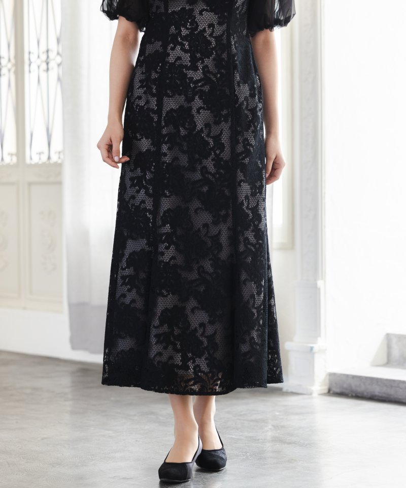 LAGUNAMOON ラグナムーン LADYフラワージャガードレースドレス