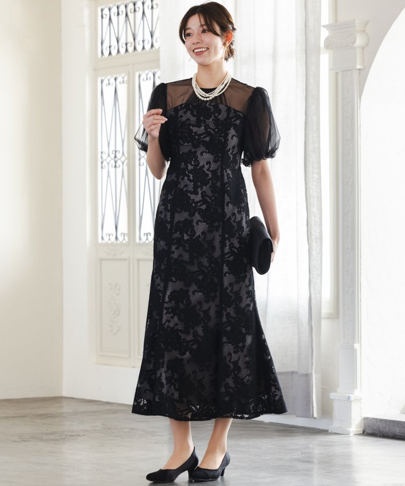 LAGUNAMOON ラグナムーン LADYフラワージャガードレースドレス