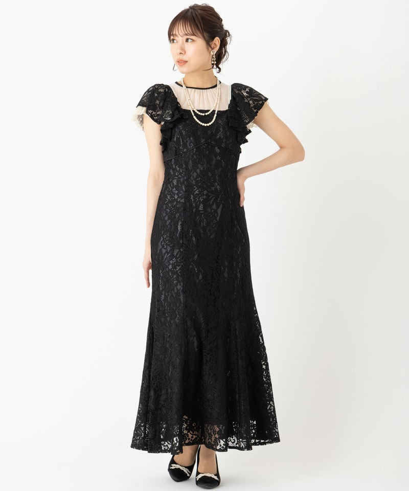 MERCURYDUO マーキュリーデュオ パイピングラッフルレースドレス