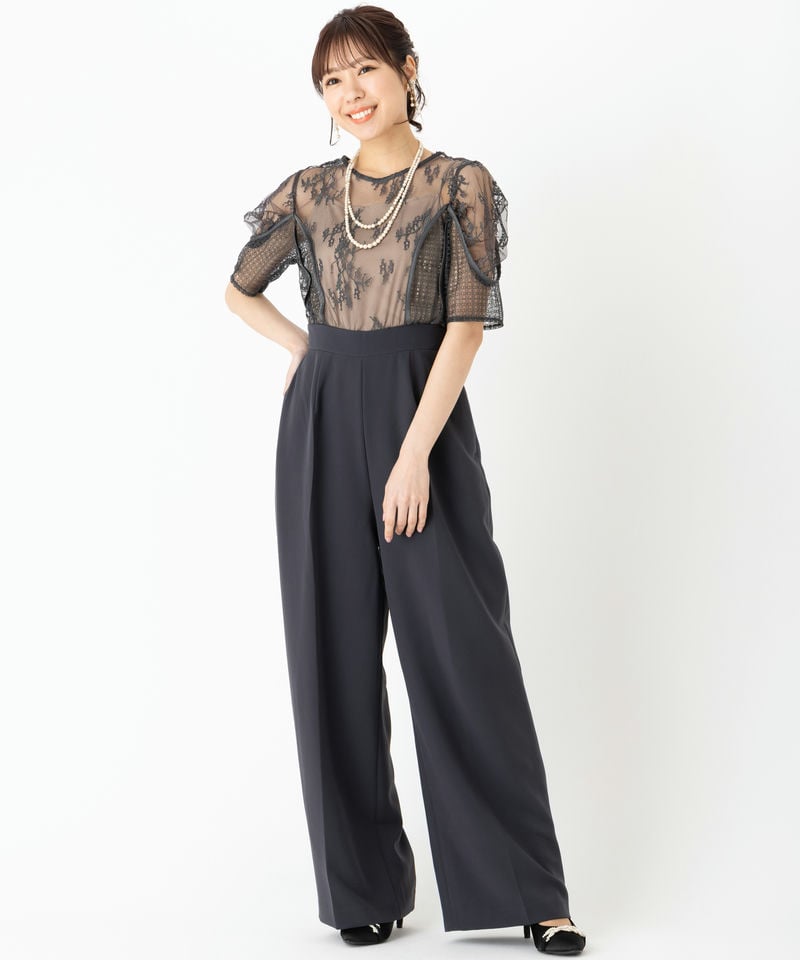 LAGUNAMOON ラグナムーン LADYパネルレースドッキングパンツドレス