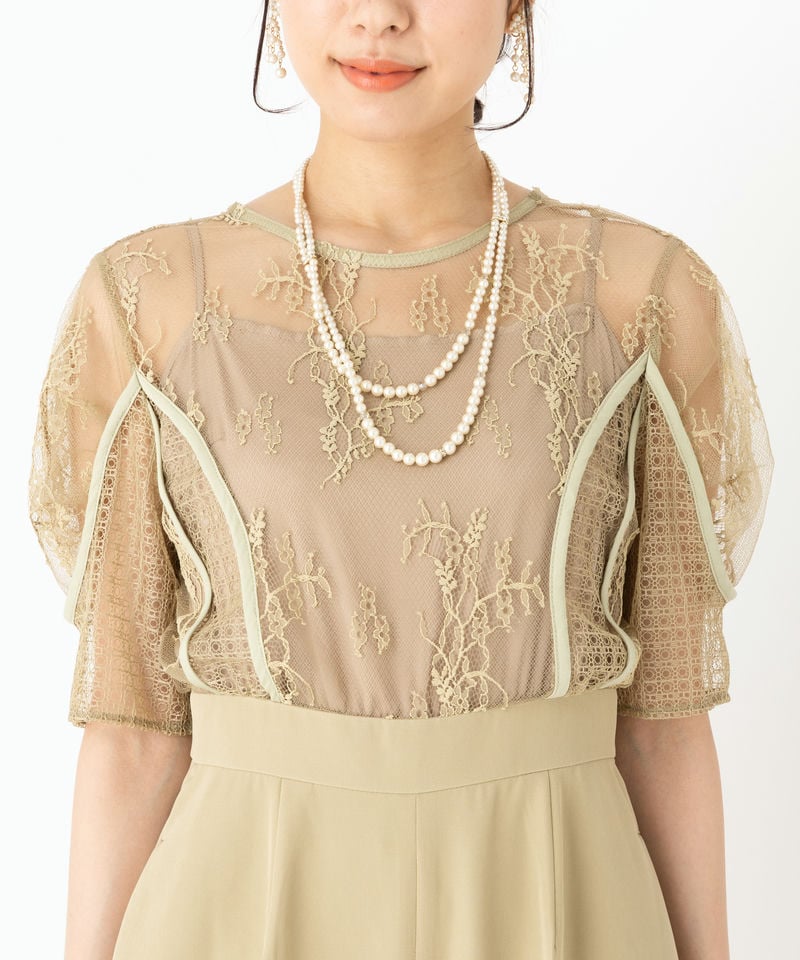 LAGUNAMOON ラグナムーン LADYパネルレースドッキングパンツドレス