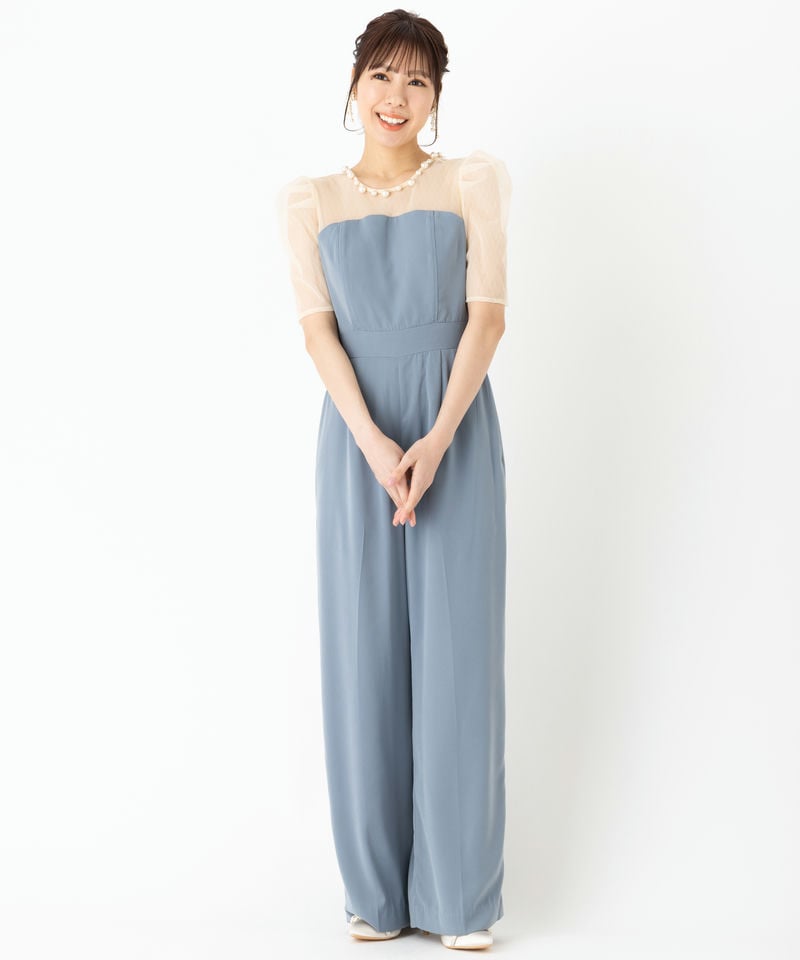 LAGUNAMOON ラグナムーン LADYパールネックパンツドレス ブラック系