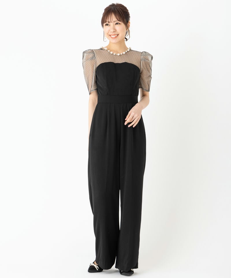 LAGUNAMOON ラグナムーン LADYパールネックパンツドレス ブラック系