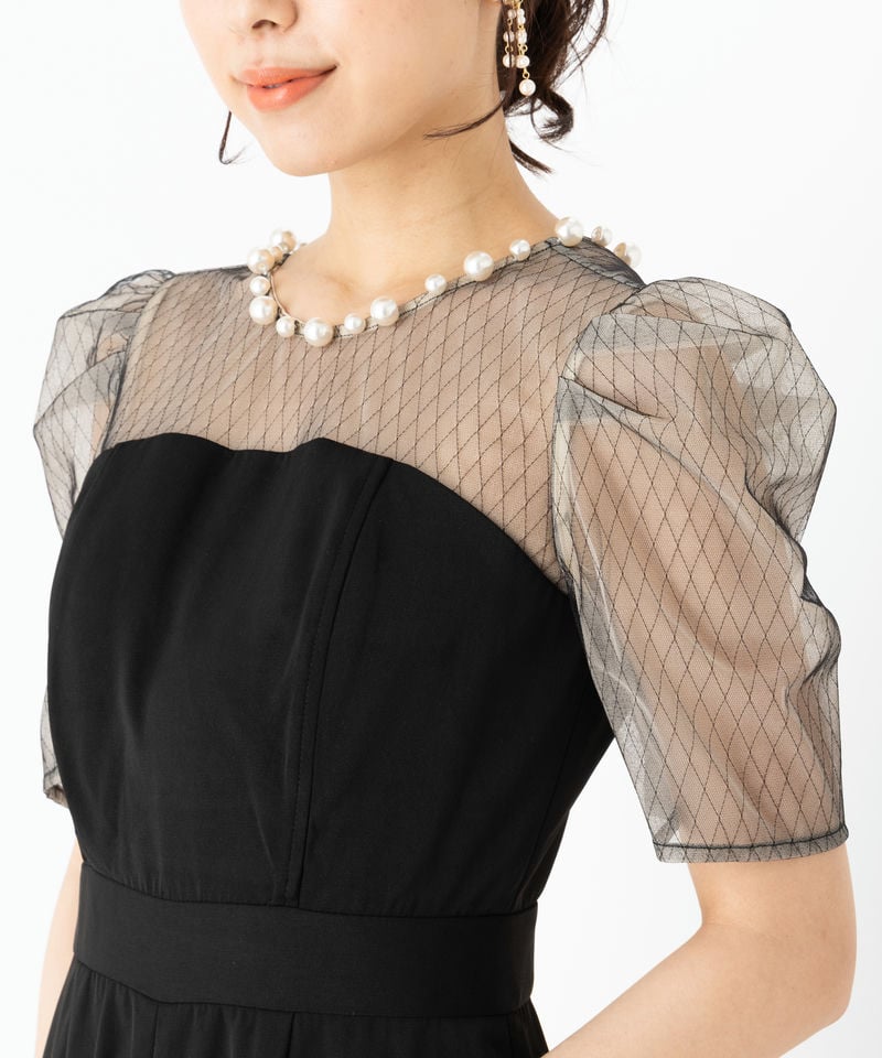 LAGUNAMOON ラグナムーン LADYパールネックパンツドレス ブラック系