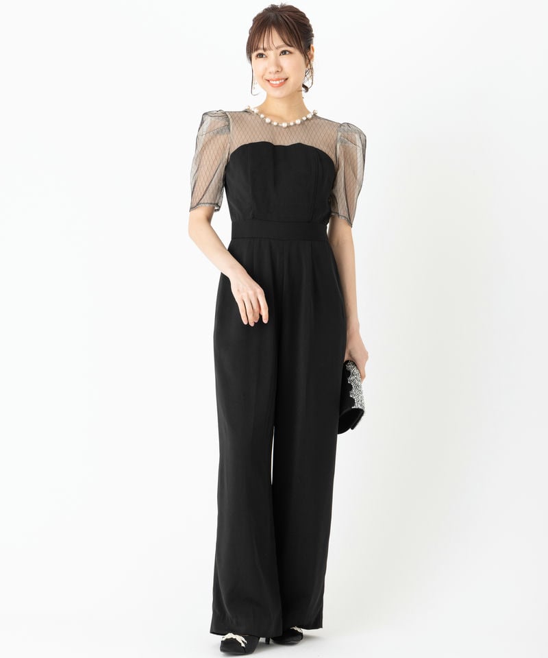 LAGUNAMOON ラグナムーン LADYパールネックパンツドレス ブラック系