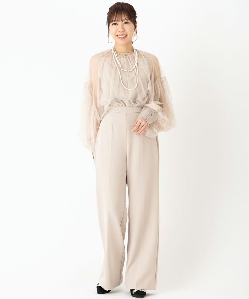 アメリヴィンテージ SAYO NAGASE カットソー チュール F ベージュ Ameri VINTAGE - アメリヴィンテージ SAYO NAGASE カットソー チュール