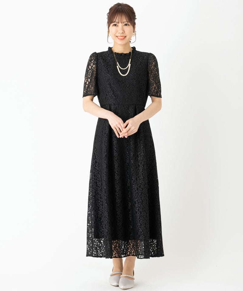 SHIPS シップス コードレースドレス ブラック系 | 結婚式パーティーの 
