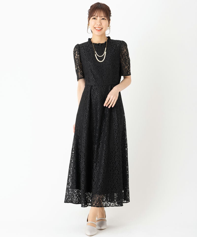 SHIPS シップス コードレースドレス ブラック系 | 結婚式パーティーの 