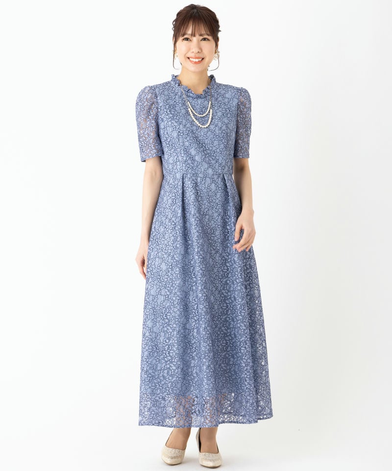 SHIPS シップス コードレースドレス ブルー系 | 結婚式パーティーの
