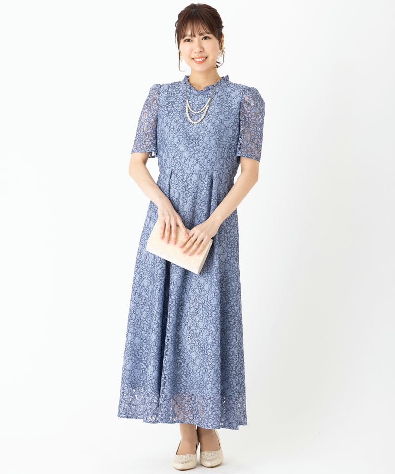SHIPS シップス コードレースドレス ブルー系 | 結婚式パーティーの