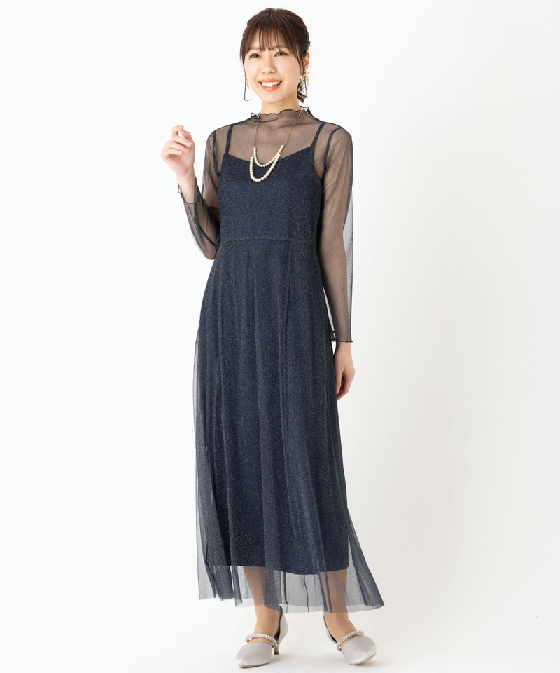 kaene カエン ラメチュールメロウドレス ネイビー系 | 結婚式