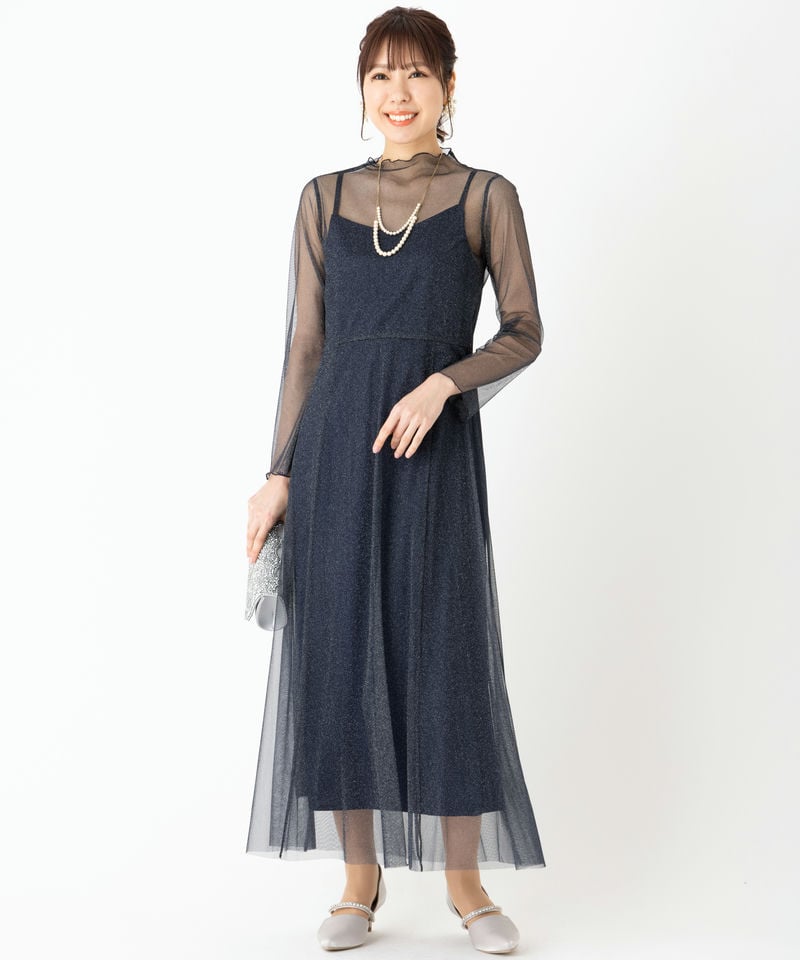 kaene カエン ラメチュールメロウドレス ネイビー系 | 結婚式
