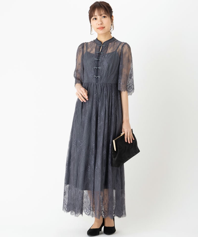 Select Shop チャイナ風総レースドレス その他 x グレー系 | 結婚式