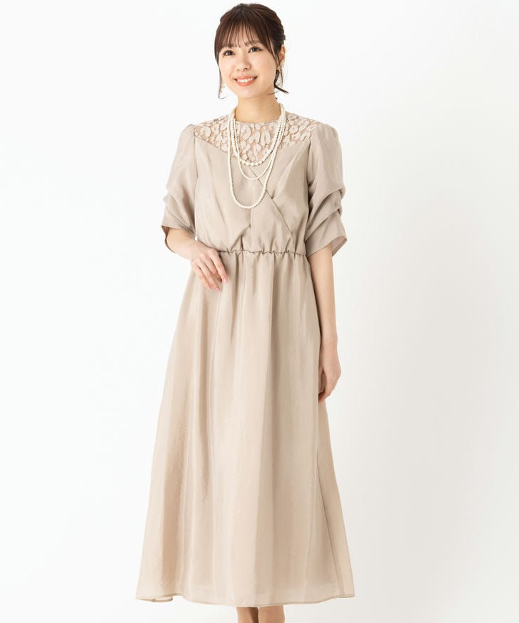 kaene カエン レースカシュクールドレス ベージュ系 | 結婚式