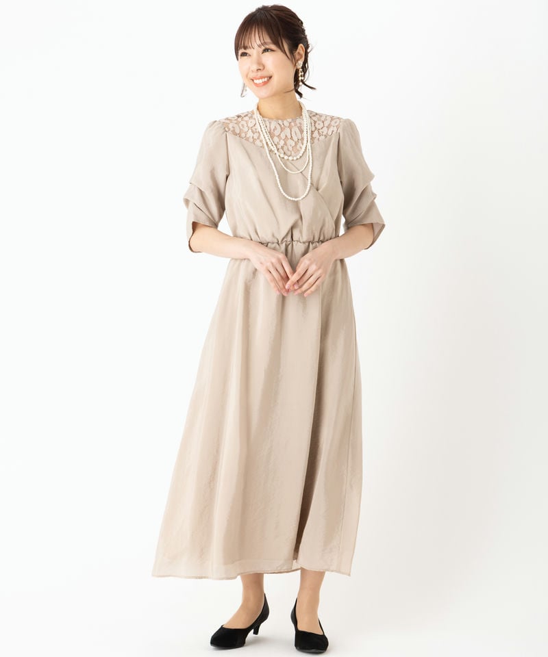 kaene カエン レースカシュクールドレス ベージュ系 | 結婚式