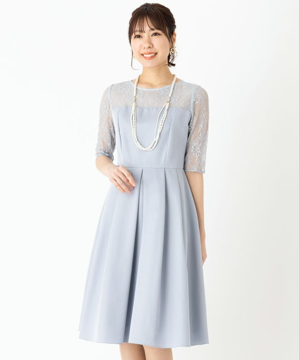 SNIDEL スナイデル ボリュームフレアレースドッキングドレス その他 x