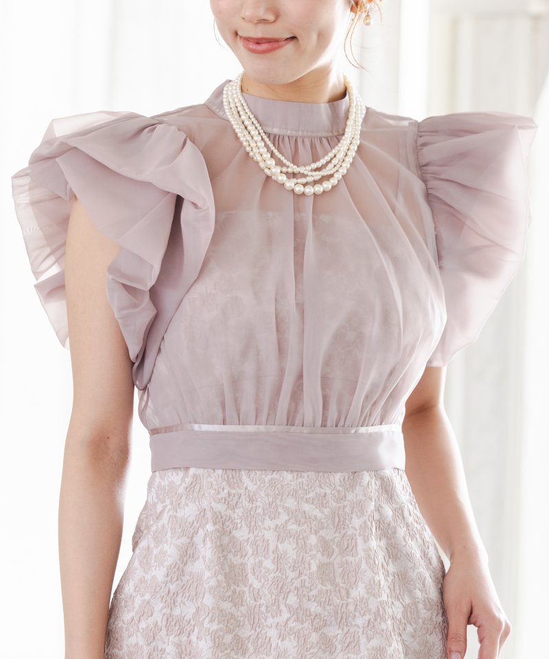 SNIDEL スナイデル ボレロセットジャガードドレス その他 x ピンク系 x