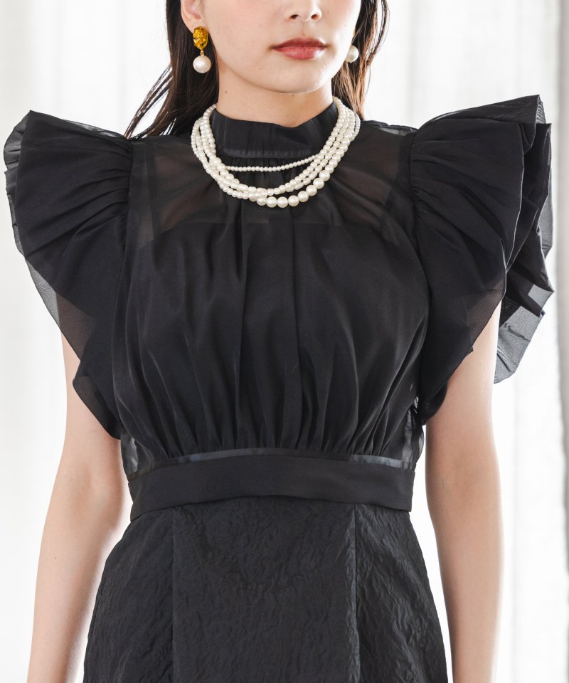 SNIDEL スナイデル ボレロセットジャガードドレス ブラック系 | 結婚式