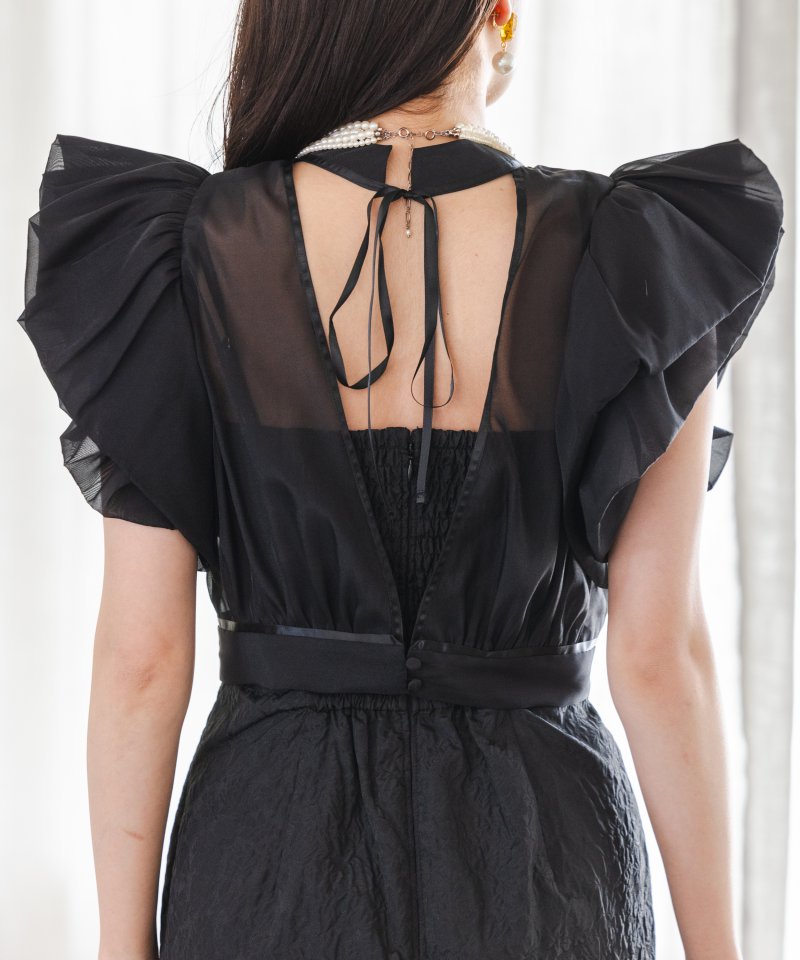 SNIDEL スナイデル ボレロセットジャガードドレス ブラック系 | 結婚式