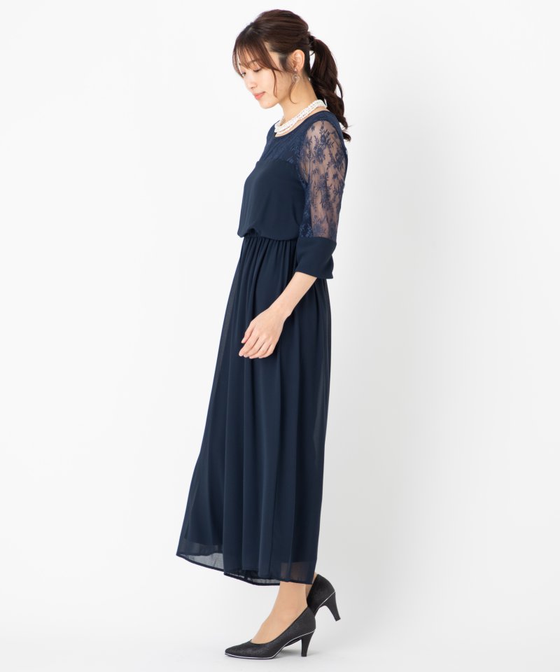Select Shop 【ドレス2点セット】レース切替ワイドパンツドレス