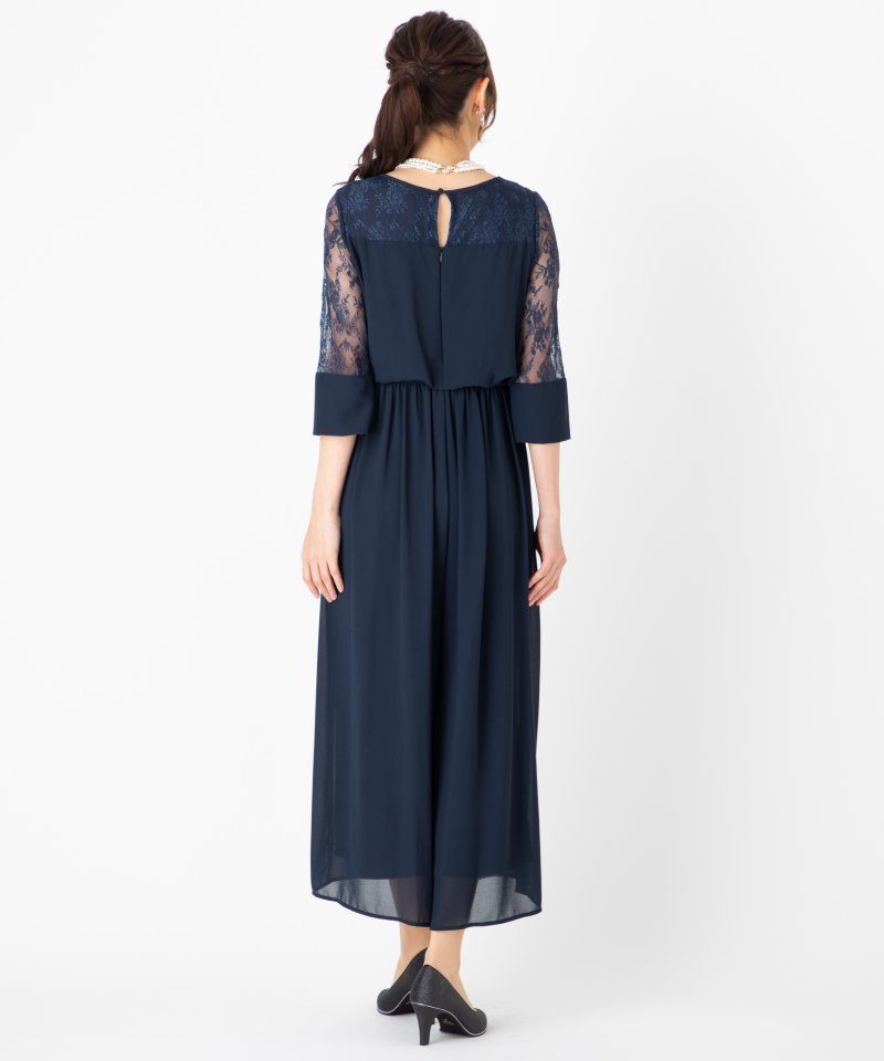 Select Shop 【ドレス2点セット】レース切替ワイドパンツドレス