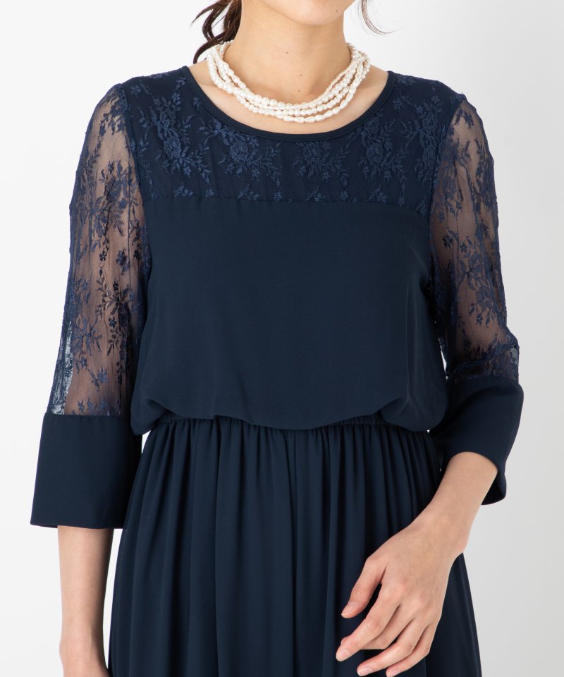 Select Shop 【ドレス2点セット】レース切替ワイドパンツドレス