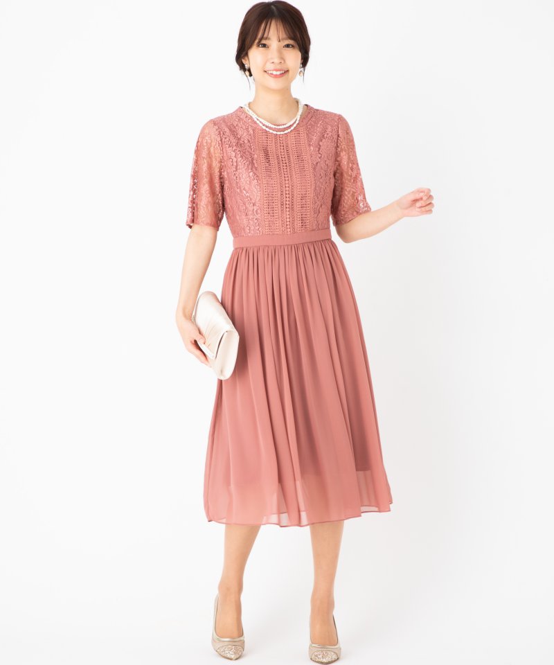 Aimer エメ はしごレースシフォンギャザースカートドレス その他 x