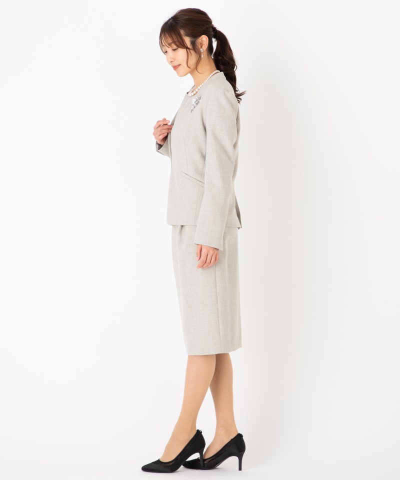 美品✨グリーンレーベルリラクシング 女の子 フォーマルスーツ 125 白/ピンク green label relaxing 【スーツ2点SET】グリーンレーベルリラクシング