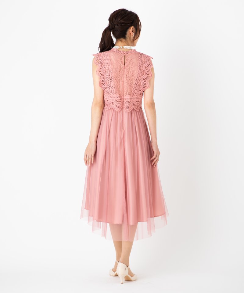 Aimer エメ レーストップス×チュールワンピースドレス その他 x ピンク