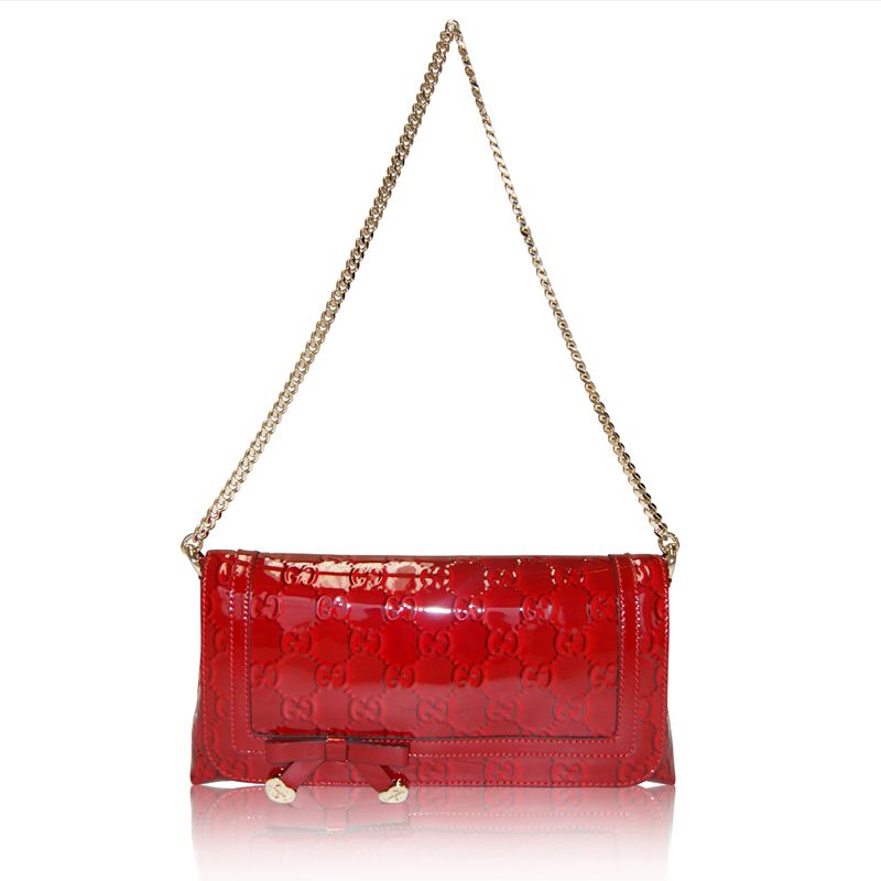 GUCCI グッチ エナメルクラッチバッグ レッド系 | 結婚式パーティーの