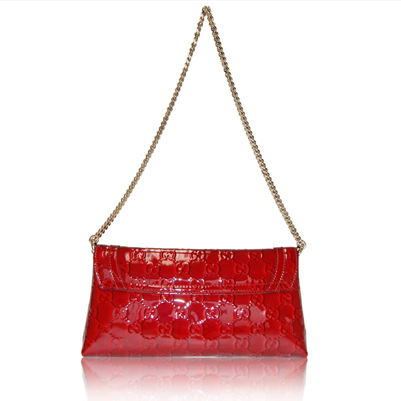 GUCCI グッチ エナメルクラッチバッグ レッド系 | 結婚式パーティーの
