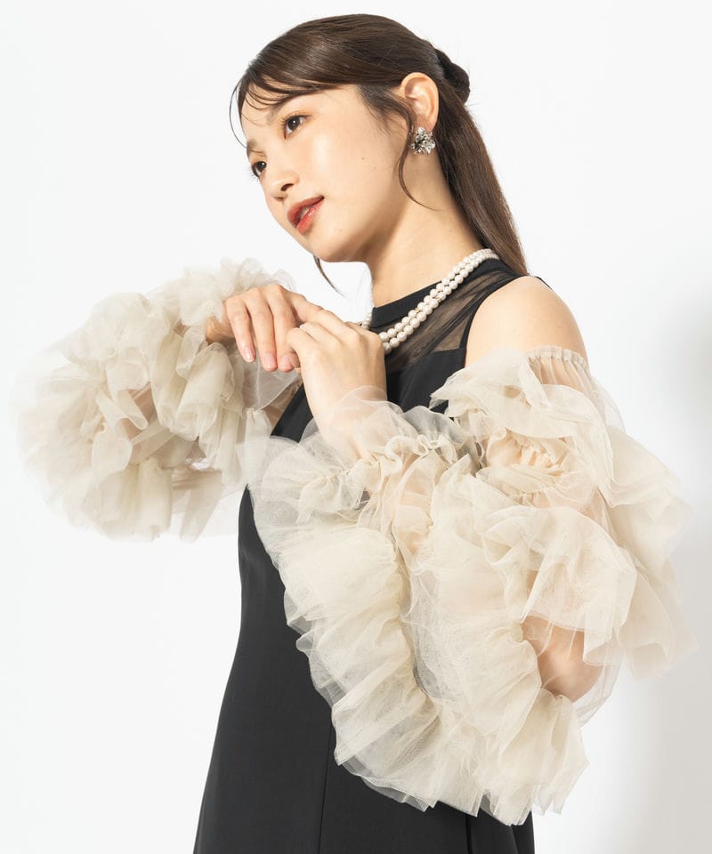 ANDRESD アンドレスド デタッチドスリーブドレス ブラック系 x