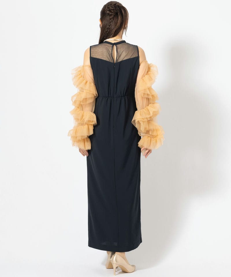 ANDRESD アンドレスド デタッチドスリーブドレス オレンジ系 x