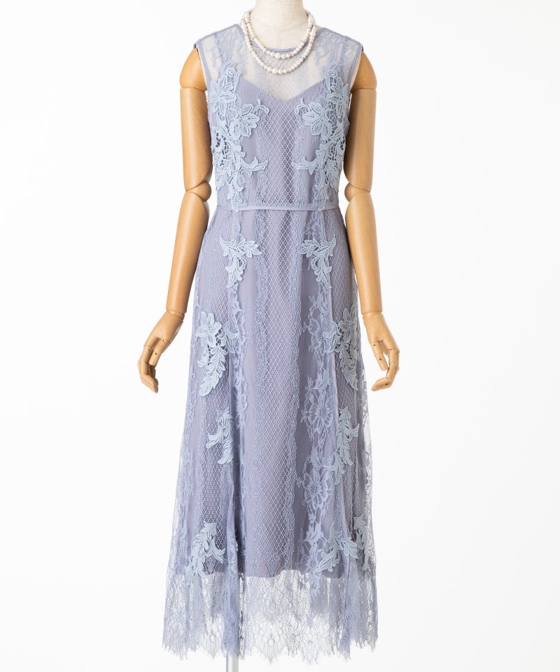 FRAY I.D フレイアイディー レースアップモチーフドレス ブルー系