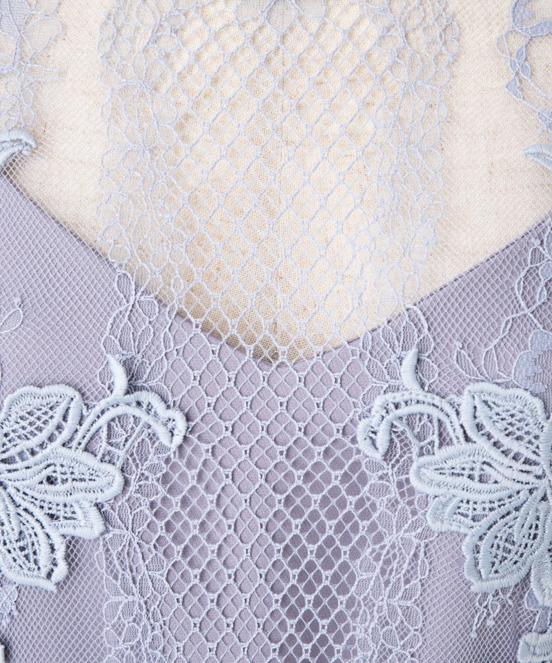 FRAY I.D フレイアイディー レースアップモチーフドレス ブルー系