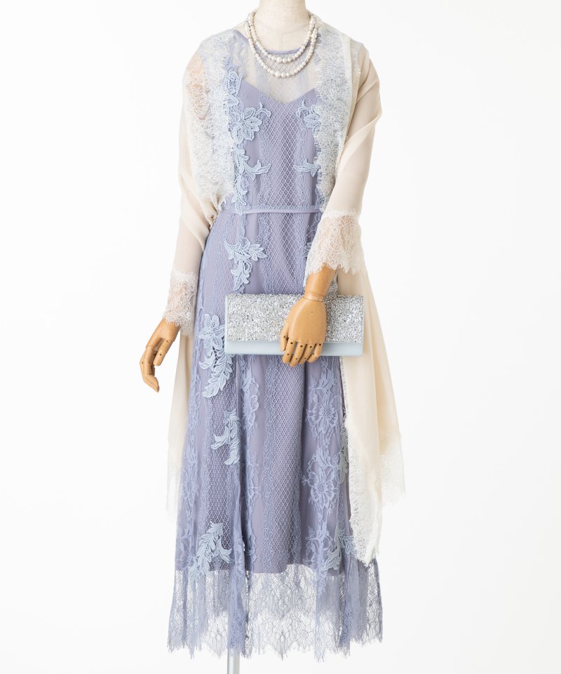 FRAY I.D フレイアイディー レースアップモチーフドレス ブルー系