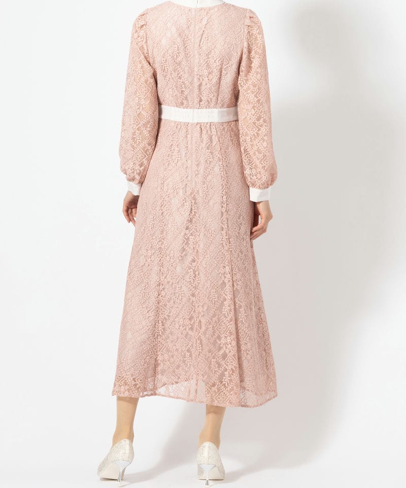 JILL STUART ジルスチュアート ボウタイレースワンピースドレス ピンク