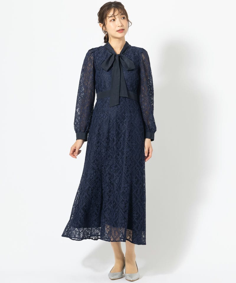 JILL by JILL STUART フォーマル　ドレス　ワンピース　結婚式 JILL STUART ジルスチュアート ボウタイレースワンピースドレス