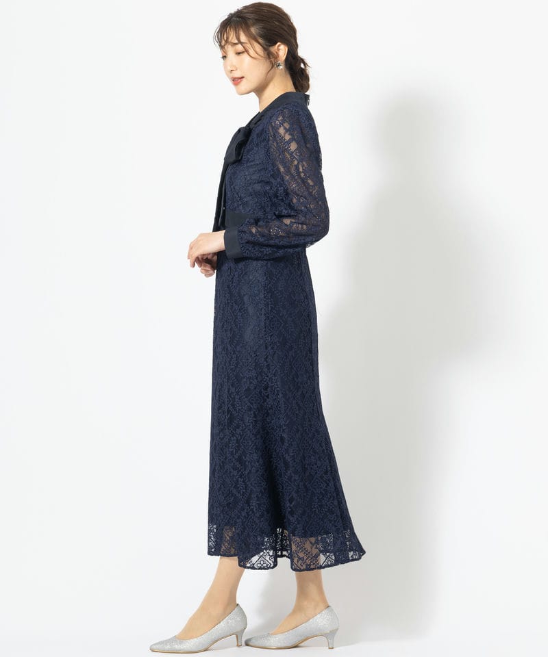 JILL STUART ジルスチュアート ボウタイレースワンピースドレス