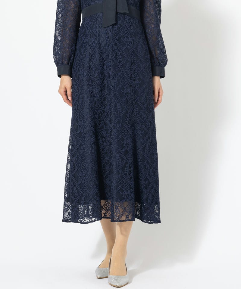 JILL STUART ジルスチュアート ボウタイレースワンピースドレス