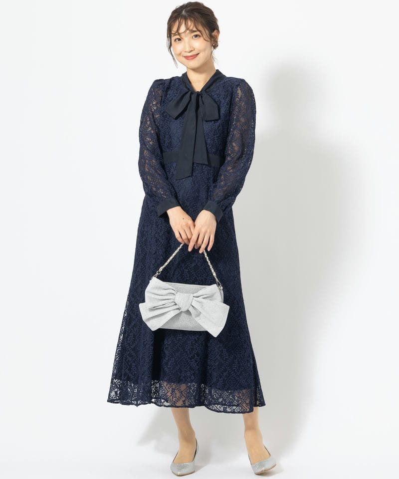 JILL STUART ジルスチュアート ボウタイレースワンピースドレス 