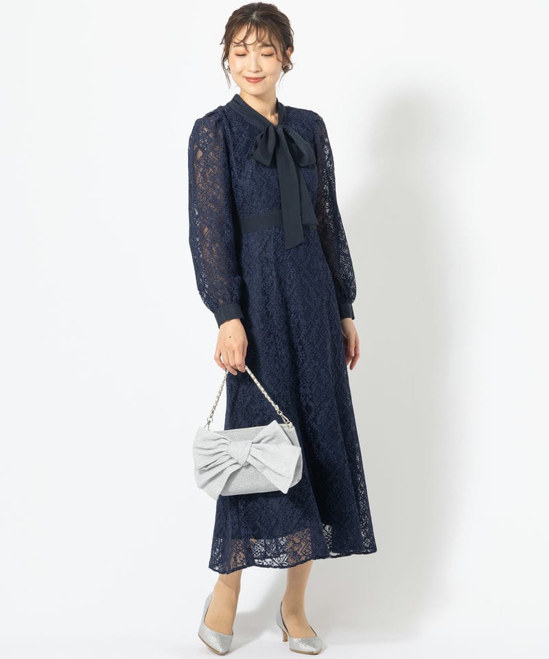 JILL STUART ジルスチュアート ボウタイレースワンピースドレス JILL STUART ジルスチュアート ボウタイレースワンピースドレス