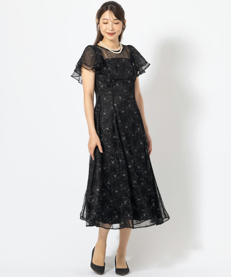 WILLSELECTION ウィルセレクション ラッフルスリーブラメ刺繍レース