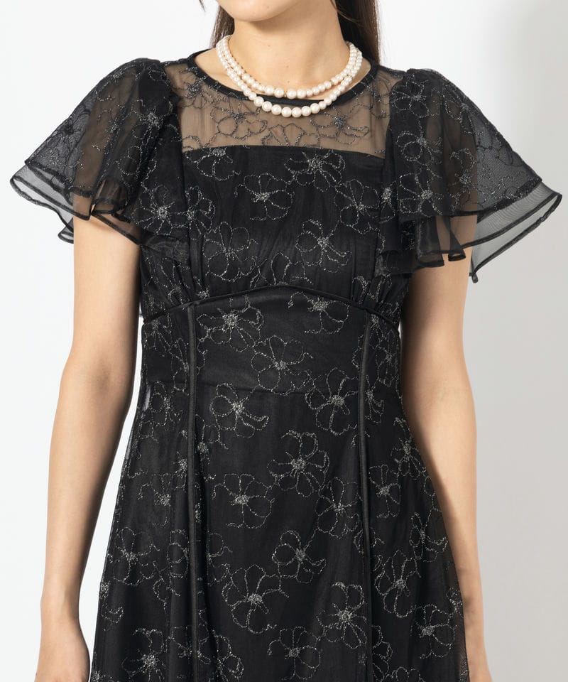 WILLSELECTION ウィルセレクション ラッフルスリーブラメ刺繍レース