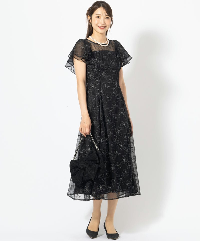 WILLSELECTION ウィルセレクション ラッフルスリーブラメ刺繍レース