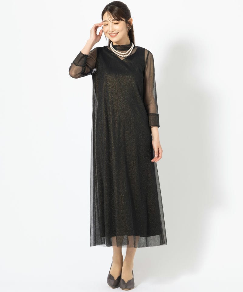 Aimer エメ ラメチュールAラインドレス ブラック系 | 結婚式パーティー