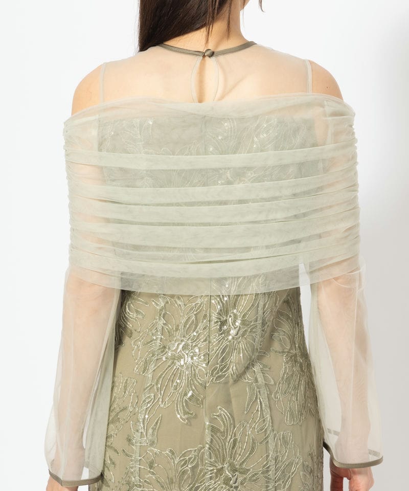 Leja レジャ チュールオフショルダー花柄Iラインドレス その他 x