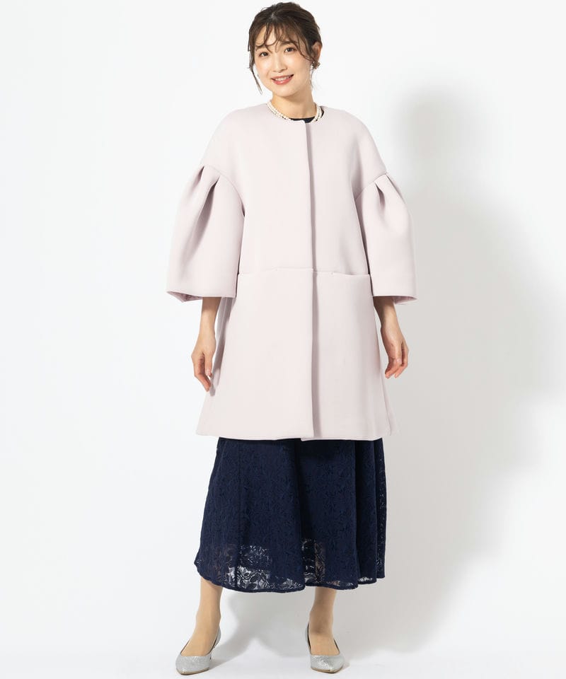 CELFORD セルフォード ボリュームスリーブポンチコート パープル系