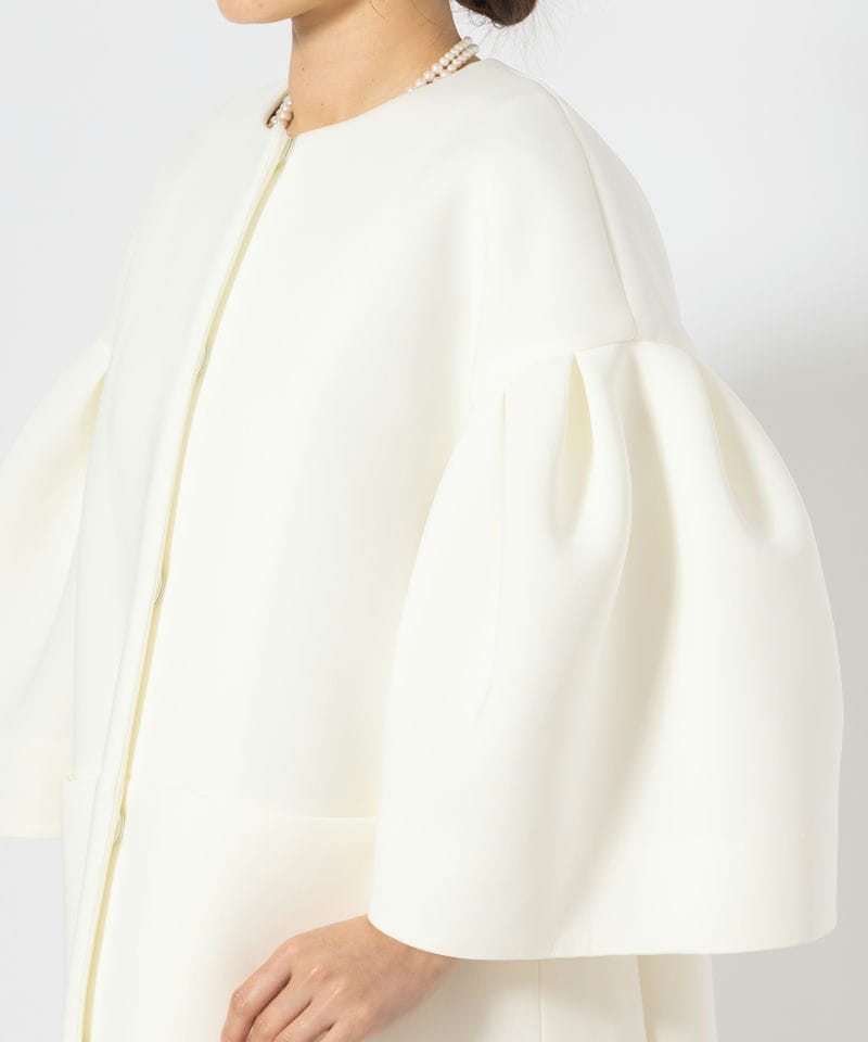 CELFORD セルフォード ボリュームスリーブポンチコート ホワイト系
