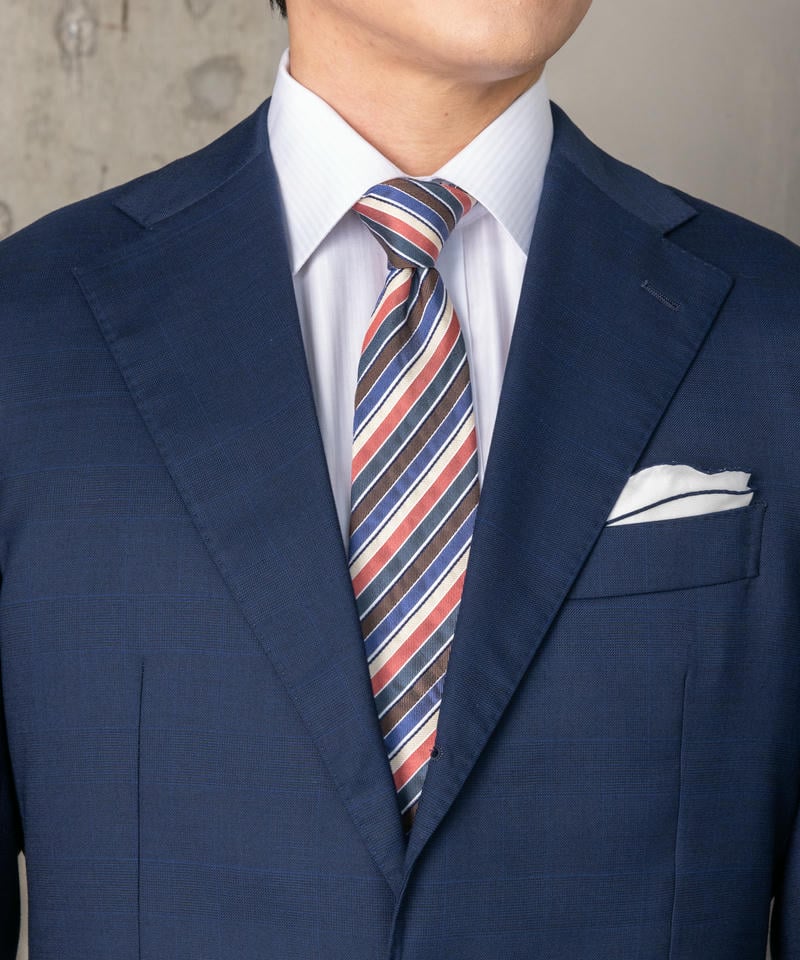 SUIT SQUARE シャドーオーバーチェック・ツーピーススーツ ネイビー系